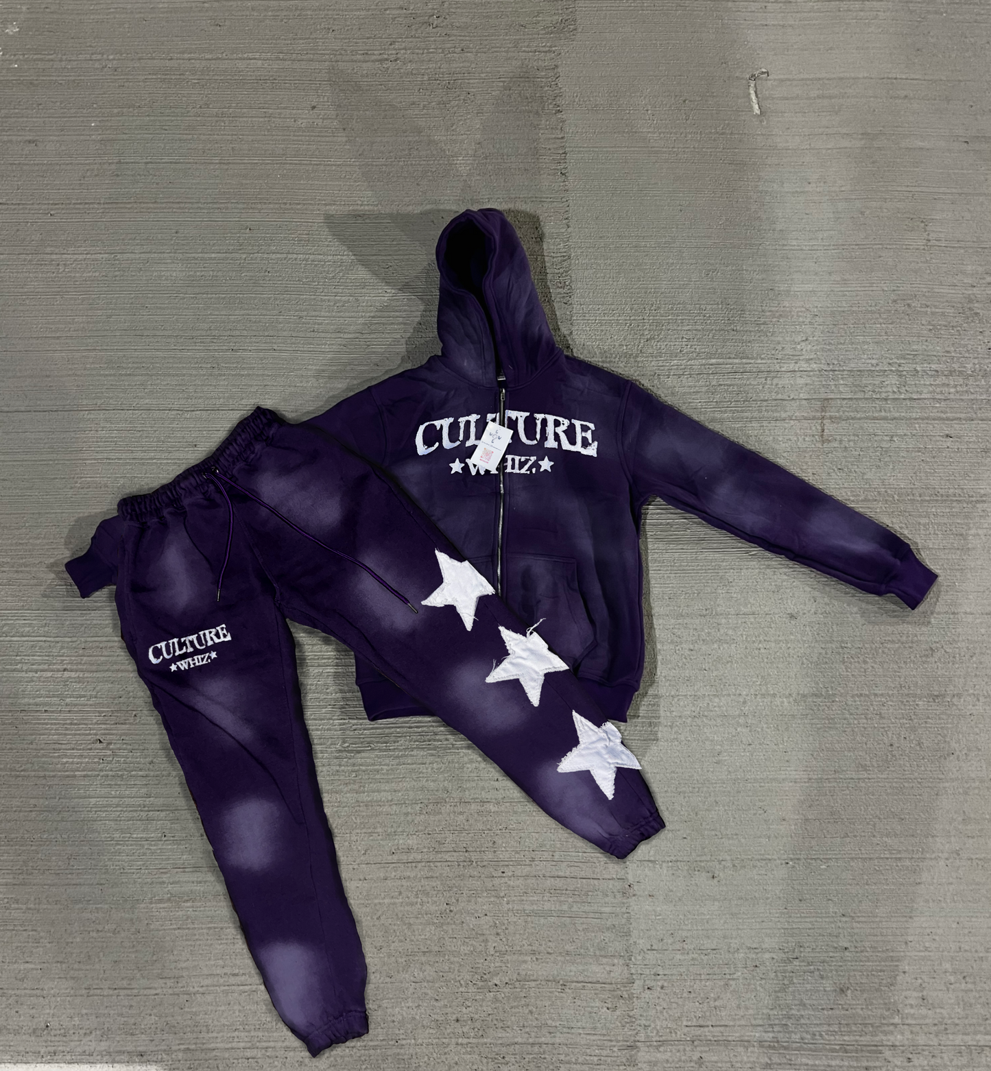 Whiz Culture Distressed/Embroidery Sweatsuit